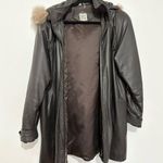 Field Gear Leather small Brown Jacket parka With Raccoon Collar Photo 0