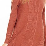 Pink Rose  Women's Cold Shoulder High Neck Sweater Dress Dark Orange‎ Size XL NWT Photo 0