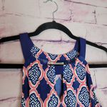 CABANA LIFE SLEEVELESS SHIFT DRESS UPF 50+ ORANGE BLUE GEO PRINT MEDIUM Photo 7