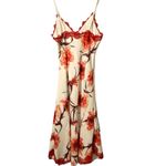 Foxiedox  white‎ midi dress red white floral NWOT Small Photo 5