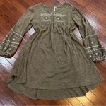 Monoreno Embroidered Peasant Style Mocha Brown Sweater Dress size small Photo 0