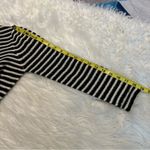 Poof! lightweight knit striped sweater black and white size Medium exposed zip Photo 9