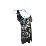 she's cool Y2K One Shoulder Animal Print Silky Slip Style Mini Dress Size Small Brown Photo 1