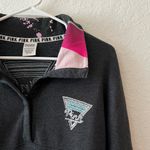PINK - Victoria's Secret Victoria’s Secret PINK Bling Quarter Snap Gray & Pink Varsity Crew Sweatshirt XS Photo 5