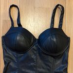 Haute Monde Faux Leather Bodysuit Bustier Corset Size Small Photo 1