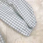 Gianni Bini  Sage Green Gingham Mini Milkmaid Dress Long Sleeve Peasant Size 4‎ Photo 8