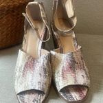 Vince Camuto size 8M ankle strap leather wedge heels Photo 1