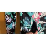 Tommy Bahama  Women's Teal & Black Tropical Print Quarter Zip Top Size Small Photo 1