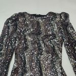 Michael Costello  Leanne Mini Dress in Metallic Silver XS Photo 4