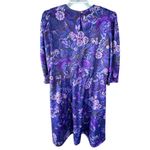Vintage California Looks Purple Floral Brocade Boho Mini Dress Size 14 Photo 6