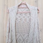Mossimo Womens Crochet Duster Vest Size XXL Cream Boho Knit Cottage Coastal Photo 1