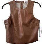 Good American NWT VEGAN LEATHER VEST IN COGNAC Photo 2