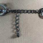 None Braided Choker Necklace Black Silver Rhinestone Chunky Statement Photo 2