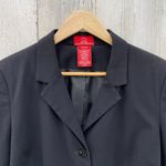 Oscar de la Renta Blazer Jacket Women 10 Black Polyester Rayon Lace Trim Pockets Photo 1