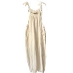 Saturday Sunday By Anthropologie Cream Gauzy Overalls Tie Shoulder size medium Photo 1