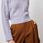 Rails Amy Cable Knit Sweater Lavender Purple Tie Back Size S NEW Photo 0