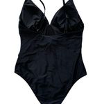 Cupshe | Black Shirring V Neck One Piece Swim Suit Adjustable Size Large NWT Photo 5