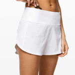 Lululemon Women’s Speed Up Shorts White Size 6 4” Photo 0