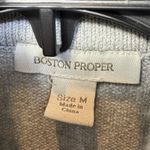 Boston Proper  Cashmere Silk Blend Cardigan Jacket Size M Gray Zip Snap Pockets Photo 4