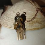 Vintage 12K Gold Moveable Intricate Pendant Necklace 14K GF Chain Pearl Accents Photo 13