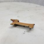 Vintage Dachshund Pin 3" Gold Tone Handmade Wiener Dog Brooch‎ Lapel Stick Photo 2
