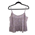 J. Crew Ruffle Tank Top Pink Paisley Large NWT Babydoll Cami Y2K Fairy Cottage Photo 2