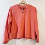 Madewell Drop-Sleeve Henley Tee Sweatshirt Coral Orange Size XS Photo 0