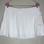 Lululemon New  Side Pleat HR Tennis Skirt in White Sz 12 Photo 0