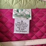 Quacker Factory The Quilted Jacket 1X Green Silk Zippered Embellished Outerwear Photo 4