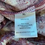 Lucky Brand  Short Sleeve Shirt Dress Purple Berry Floral Cinched Waist: XL NWT Photo 6