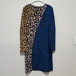 Diane Von Furstenberg  Color Block Silk Leopard Print Belmont Long Sleeve Dress Photo 2