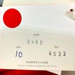 Watters & Watters Red Silk Midi Bridesmaid Dress 10 Strapless/Convertible Pleat Photo 5