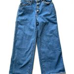 Levi's Mile High Cropped Wide Leg Blue Button Fly Jeans Size 28 Photo 2