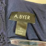 A Byer A. Byer Navy Lace Sleeveless Shift Dress Nylon Spandex Womens Small Photo 2