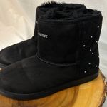 Juicy Couture Black Faux Fur Lined Kayte Winter Booties Micro suede Size 8 Photo 2