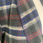 Vintage Plaid Blazer Whipstitch Detail Sz Large Western Gray Photo 3