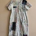 Vtg 1990's VC TORIAS Hand Painted Floral Art To Wear Denim Maxi Dress OS Teacher Size undefined Photo 8