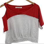 Free People red white Field Goal tee small new Photo 2