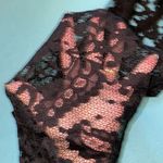 Wrap scarf floral pattern sheer black scalloped edges 20” X 58” long NEW Photo 4