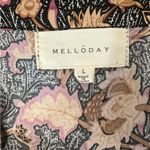 MELLODAY V Neck Tunic Top Mini Dress Floral Tiered Long Sleeve Pullover L Photo 7