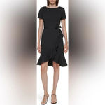 Calvin Klein FINAL PRICE Women's Ruffle Hem Belted Dress Photo 2