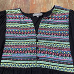 Umgee  Tunic/Mini Dress XL Black Multicolor Embroidered Gypsy Hippie Boho Photo 1