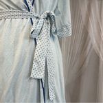 LATI Nightgown Sleepwear Light Blue Robe Set Polka Dot Trim Size M Photo 1