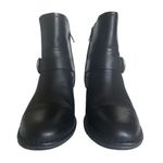 UGG  Atwood Black Buckle Strap Zip Moto Heel Boots Stacked Heel 9 (Light Scratch) Photo 1