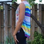 Daisy Fuentes Colorful Sleeveless Chiffon Floral Print Blouse Photo 2