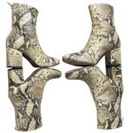 Free People  Chunky Leather Snakeskin Ankle Boots Booties Size 7.5 Y2K Block Heel Photo 3