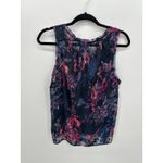 Lucky Brand  Blue Floral Sheer Tank Top Size M Boho Feminine Lightweight Summer Photo 1