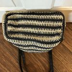 Beverly Hills Polo Club ‎ Tan & Black Woven Straw Faux Leather Tote Boho Beach Photo 12