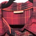 Westport Plaid Tunic Top Tab Sleeve Button Front Fall Metallic Plus Size 1X Photo 3