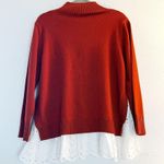 Roller Rabbit Sweater Varo Eyelet Peplum Hem Mock Neck Cashmere Sweater XL NWT Photo 13